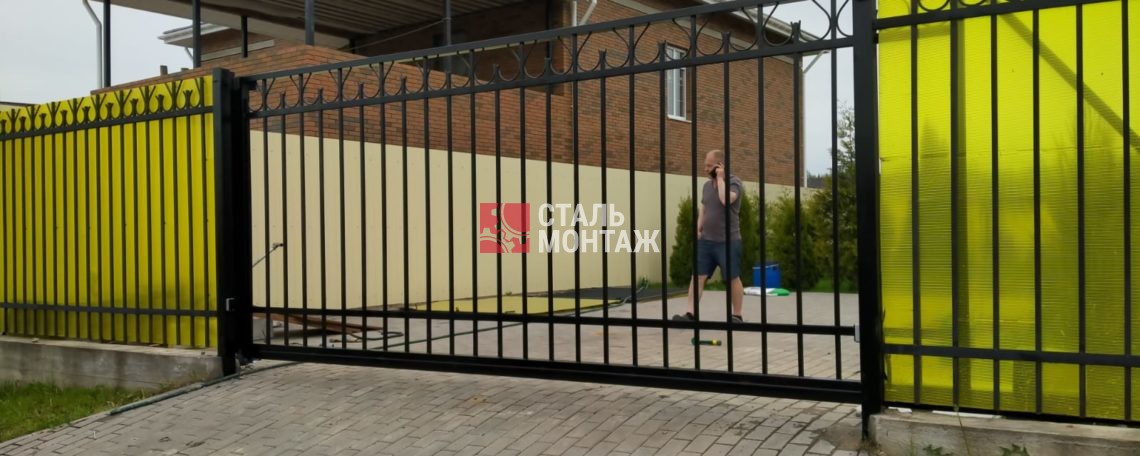 Фото автоматических откатных ворот